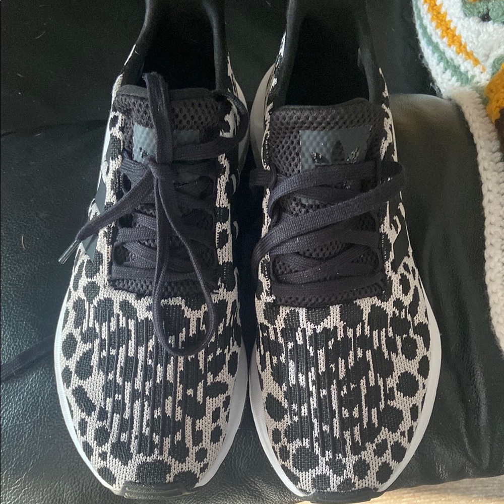 Adidas Black and White Patterned Sneakers